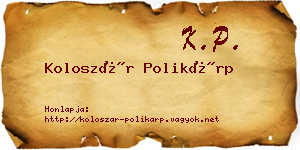 Koloszár Polikárp névjegykártya